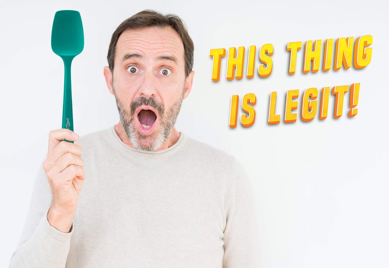 UpGood Silicone Spoon Spatula - 600F Heat-Resistant Non-Stick Rubber Spoonula | Use as Silicone Kitchen Scraper Utensil - Baking and Cooking Strong Stainless Steel Core | UpGood Kitchen Utensils  (Teal) - Image 5